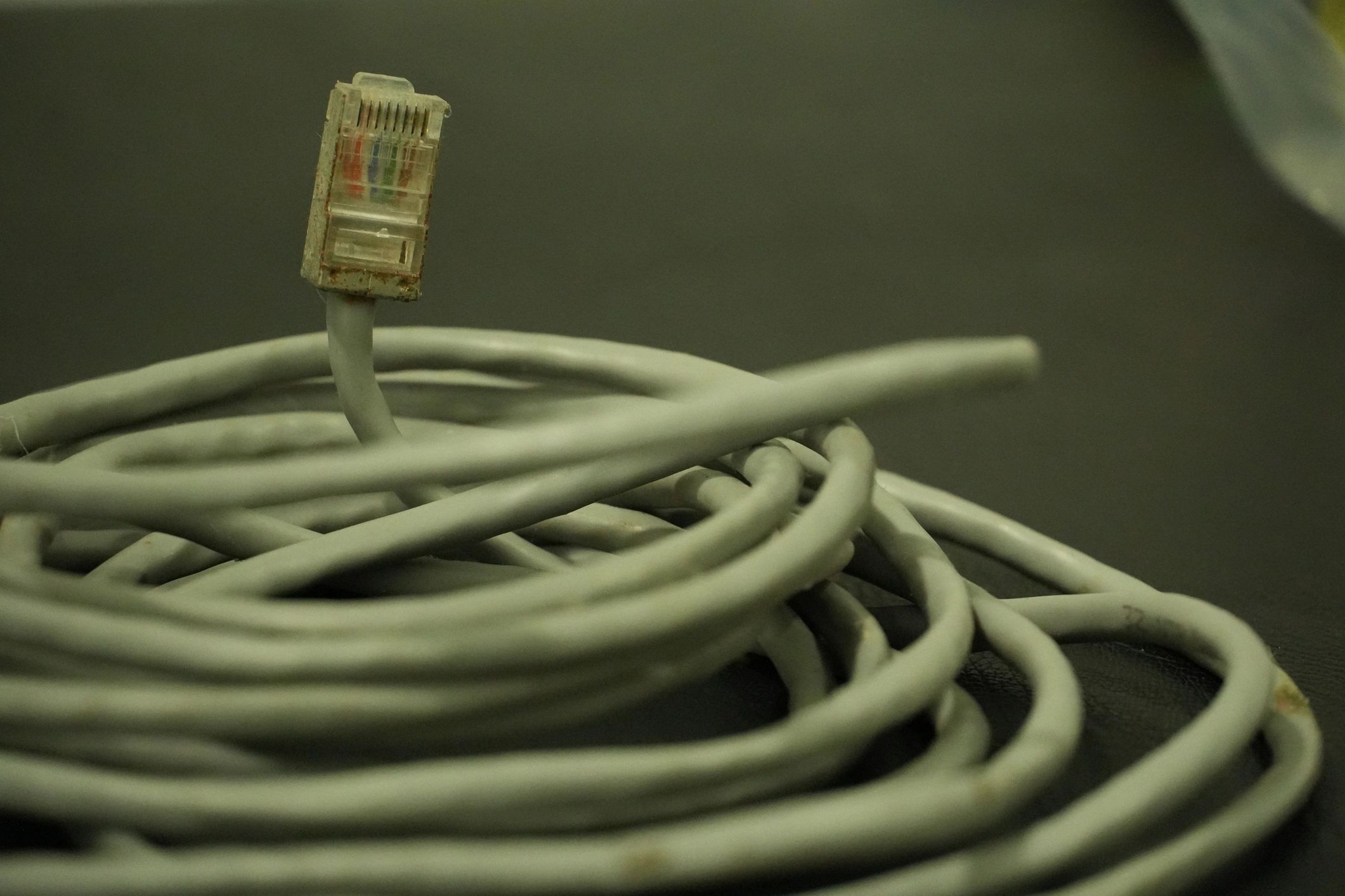 Ethernet and network cabling representing office network infrastructure